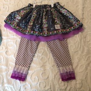 Girls skirt and leggings